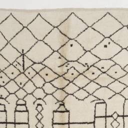 Hand Knotted Beni Ourain Rug Large Beige Moroccan Wool Rug - thumbnail 3