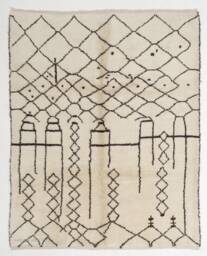 Hand Knotted Beni Ourain Rug Large Beige Moroccan Wool Rug - thumbnail 1