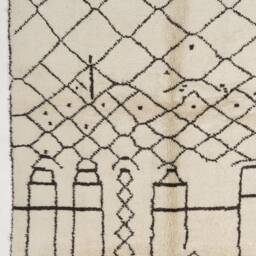 Hand Knotted Beni Ourain Rug Large Beige Moroccan Wool Rug - thumbnail 4