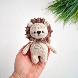 Lion Baby Toy On Wood Ring, Safari Jungle Wild Shower Gift Idea, Personalized , Eco Friendly Toys, Pregnancy Idea - thumbnail 4