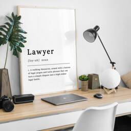 Lawyer Definition Print Funny Law Office Wall Art - thumbnail 3