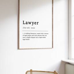 Lawyer Definition Print Funny Law Office Wall Art - thumbnail 2