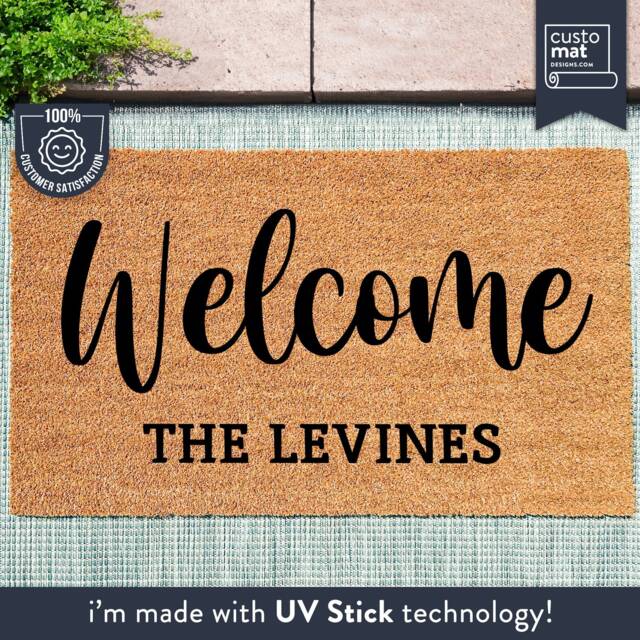 Personalized Doormat - Custom Housewarming Gift Wedding Ideas Realtor Closing Last Name Welcome Mat - image 1