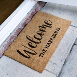 Personalized Doormat - Custom Housewarming Gift Wedding Ideas Realtor Closing Last Name Welcome Mat - thumbnail 2