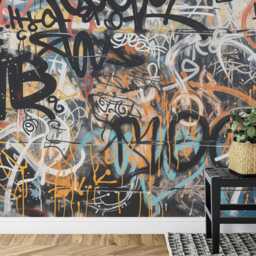 Graffiti Street Wallpaper Mural, Urban Abstract Art, Peel & Stick Wall Decal - thumbnail 3
