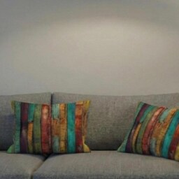 Handmade By Order Multicoloured Paint Art On Antique Wooden Panels Print Velvet Cushions Cover All Sizes - thumbnail 2