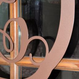 Metal Monogram Letter, Wreath, Door Hanger Monogram, New Oval Monogramed Wall Art - thumbnail 3
