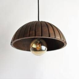Handmade Ash Wood Pendant Light, Farmhouse Chandelier, Brown - thumbnail 3