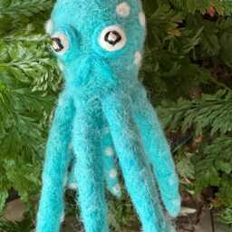 Felt Octopus Ornament, Decoration. Handfelted in Nepal. Ocean Themed Home Accent. Felt Gift - thumbnail 2