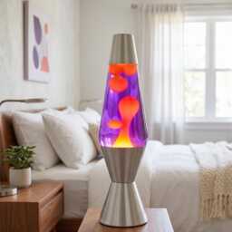 Lava Lamp - Vintage Custom Glow Decor Purple Orange - Unique Retro Rocket Light Cool Night Gift