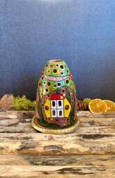 Handmade Ceramic Fairy House Tealight Candle Holder, Home Decor - thumbnail 1