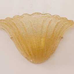 Set Of 2 Elegant Amber Murano Glass Wall Sconce With Grit, Lamp Made in Italy - thumbnail 3