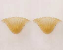Set Of 2 Elegant Amber Murano Glass Wall Sconce With Grit, Lamp Made in Italy - thumbnail 1