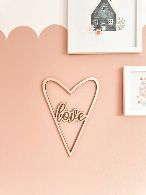 Valentines Day Art Gift, Wooden Heart Wall Hanging Wedding Sign, Gift For Mom Girlfriend Boyfriend, Decor Art, Love - image 1