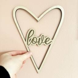 Valentines Day Art Gift, Wooden Heart Wall Hanging Wedding Sign, Gift For Mom Girlfriend Boyfriend, Decor Art, Love - thumbnail 3