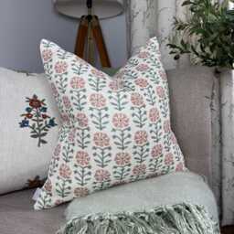 Floral Decorative Cushion Cover John Lewis Aria Fabric Abstract Countryside Pillow Handmade in UK - thumbnail 1
