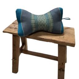Kapok Thai Star Pillow/Cushion - Blue & Grey Pattern Design Kap/Star-Sf22 Yoga, Meditation, Neck Support - thumbnail 2