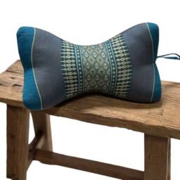 Kapok Thai Star Pillow/Cushion - Blue & Grey Pattern Design Kap/Star-Sf22 Yoga, Meditation, Neck Support - thumbnail 1