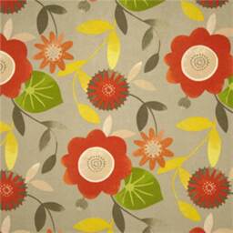 Mod Floral Or Chevron Stripes Orange Tan Yellow Outdoor Print Pillow Cover - thumbnail 3
