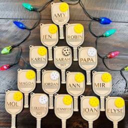 Personalized Wooden Pickleball Christmas Ornament Sports Player Gift - thumbnail 3