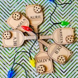 Personalized Wooden Pickleball Christmas Ornament Sports Player Gift - thumbnail 2
