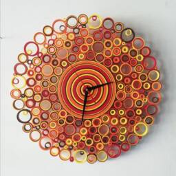 Wall Clock, Paper Unique Kitchen Decor, Housewarming Gift, Quilling Art, Made in Italy - thumbnail 3