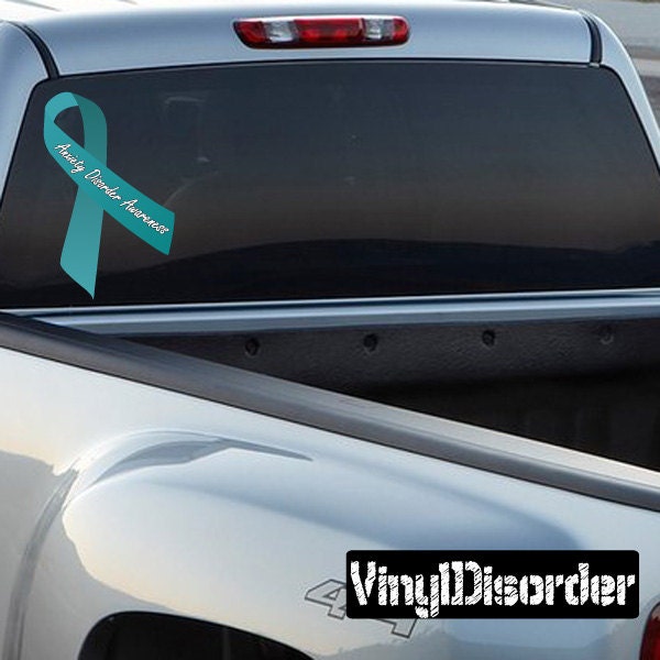 Anxiety Disorder Awareness Ribbon Vinyl Wall Decal Or Car Sticker
