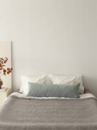 Linen Custom Lumbar Pillow Case, Long & Large Oversized Throw Cover, Modern Cushion Invisible Zipper, 14x40, 16x47
