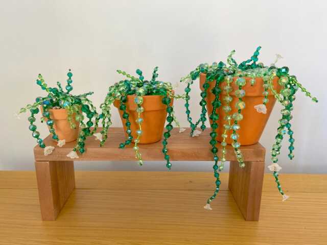 Glass Beaded Succulent Plant, Suncatcher, Ornament, 3 Sizes