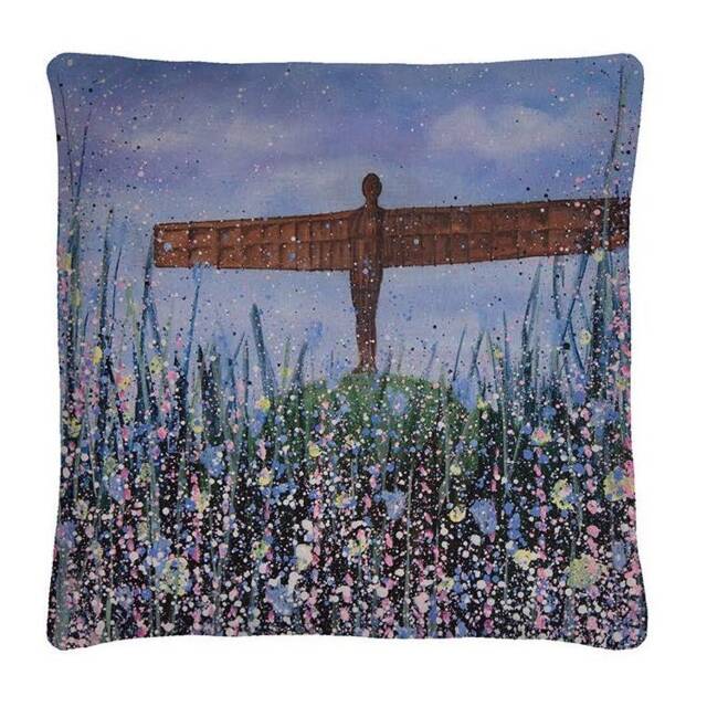Angel Of The North Cushion-40cmx40cm-Free Delivery-Pillow-Bright Cushion Cover-Colourful Cushion-Birthday Gift-Original Cover - image 1