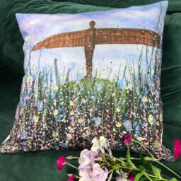 Angel Of The North Cushion-40cmx40cm-Free Delivery-Pillow-Bright Cushion Cover-Colourful Cushion-Birthday Gift-Original Cover - thumbnail 3