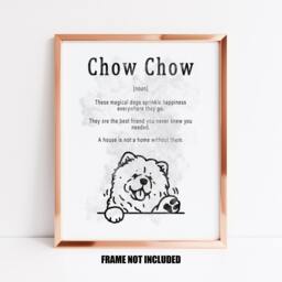 Chow Definition Art Print Or Greetings Card, Gift, Owners Birthday Lover Gift - thumbnail 1