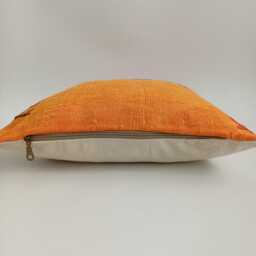 Moroccan Cactus Silk Cushion Cover, Handmade Sabra Throw Pillow, Orange Cushion, Scatter 16''x16''/40x40 cm - thumbnail 3