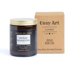 Vintage Bookstore Scented Soy Candle Book Lover Gift - 180Ml, 40H Burning - thumbnail 1