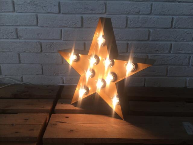 Star. Marquee Sign. Star Light Up Wall Decor Sign. Large - image 1