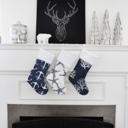 Beach Christmas Stocking, Coastal Nautical Navy Isadella Sea Friends Sailor Fish No.679 No.401 680 - thumbnail 3