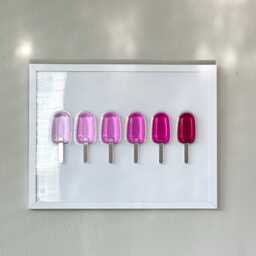 Pink Ombre Popsicle Resin Wall Art Handmade Pop Art Decor - 12x16 - thumbnail 3