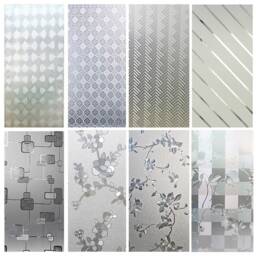 Frosted Door Film Privacy Vinyl Decal, Etched Glass Etch Cling, Frost Window Translucent Sticker, Frosting Geometric Pattern Cling Decal - thumbnail 1