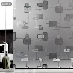 Frosted Door Film Privacy Vinyl Decal, Etched Glass Etch Cling, Frost Window Translucent Sticker, Frosting Geometric Pattern Cling Decal - thumbnail 2