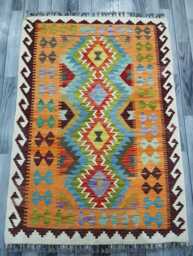 Heritage Tribal, Handmade Artisan Afghan Turkish Scandinavian Navajo Bohemian Flatweave Wool Multicolour Kilim Rug 150x106 cm - thumbnail 1