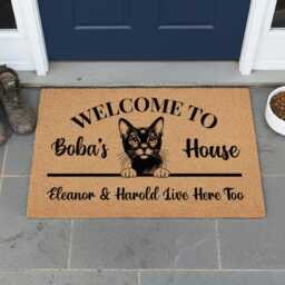 Cat Lover Christmas Gift - Personalized Pet Doormat- Unique Holiday Entryway Decor - thumbnail 4