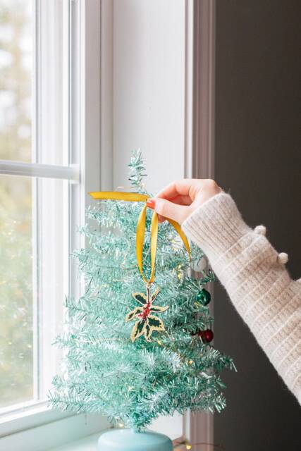 Plant Ornament Wooden - Twig Of Holly Birthday Decoration Christmas Gift For Her Cold Weather Accessories - image 1