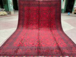 Afghan Rug, Custom Size, Best Quality Turkoman Traditional 100% Wool Handmade Bukhara Vintage Pattern Area Rug, Large Rug - thumbnail 1
