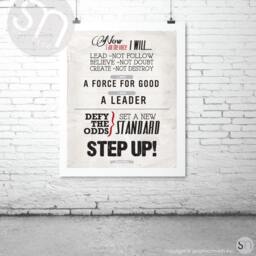 step Up Tony Robbins Motivational Poster - Instant Download Typography Art Print Inspirational Quote By Graphicsmesh - thumbnail 2