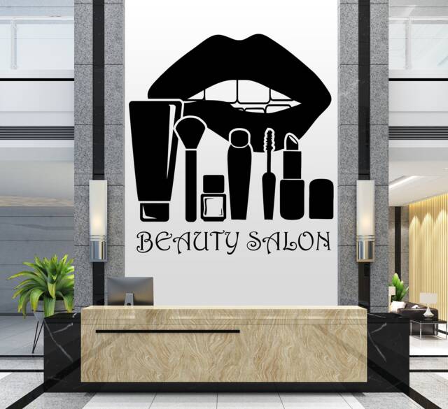 Makeup Wall Decal Beauty Salon Cosmetics Art 033Re - image 1
