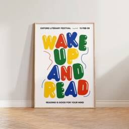 Book Wall Art Print, Reading Colourful Bedroom Prints, Retro Literary Festival Poster, Library Art, Room Decor - thumbnail 2