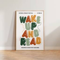 Book Wall Art Print, Reading Colourful Bedroom Prints, Retro Literary Festival Poster, Library Art, Room Decor - thumbnail 1