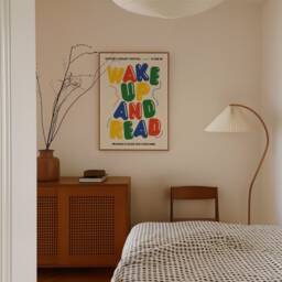 Book Wall Art Print, Reading Colourful Bedroom Prints, Retro Literary Festival Poster, Library Art, Room Decor - thumbnail 3