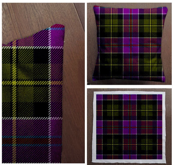 Tartan Purple Scottish Design -Cushion Cover Case Or Stuffed With Insert