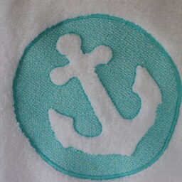 Embossed Embroidered Anchor Bath Hand Towel - 16x30 Beach Decor House Nautical - thumbnail 3